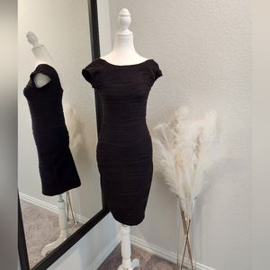 UNBRANDED Textured Midi Dress Black